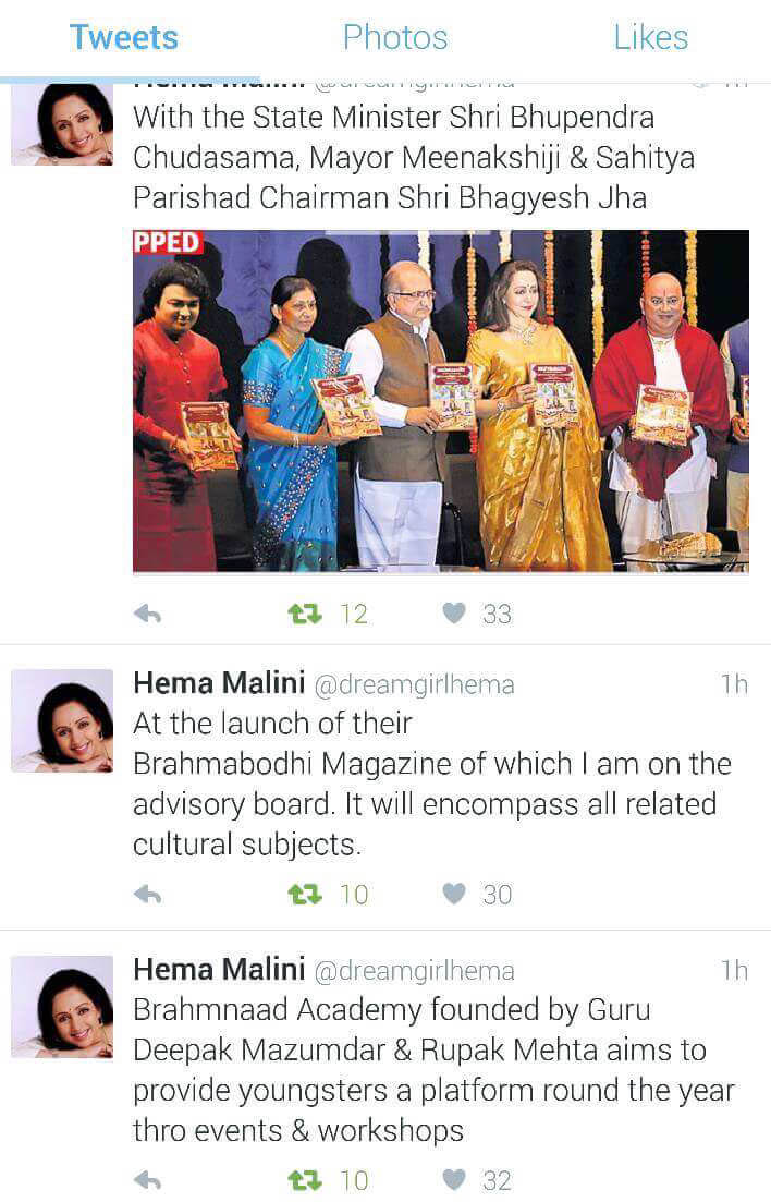 Tweets Hema Malini Rupak Mehta